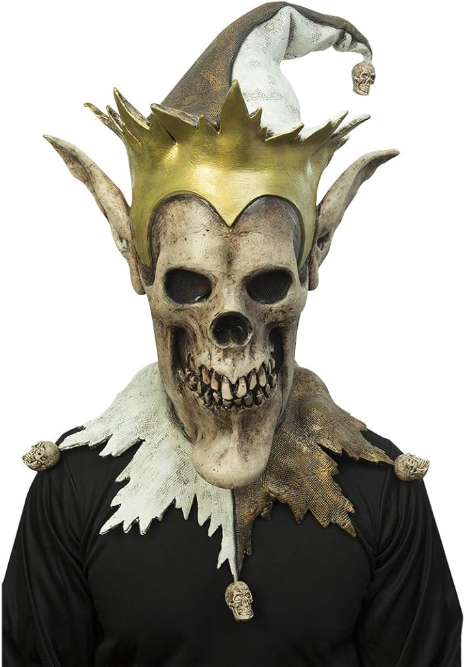 ghoulish productions grim jester 万圣节派对成人服装乳胶面具